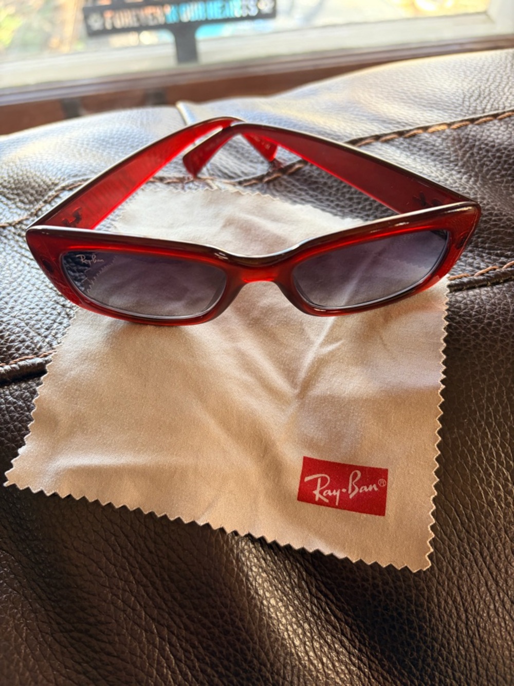 Ray-Ban RB4122 rectangular sunglasses featuring a plastic frame construction
